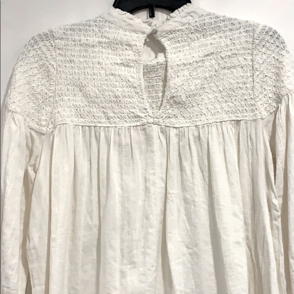 NWT Free People OB Mila Smocked Tunic Top in Ivory - Picture 7 of 9